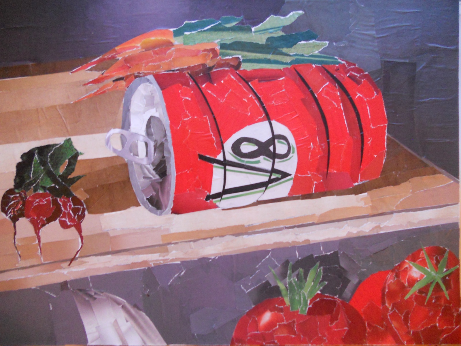 V8 advertisement collage made from magazine clippings