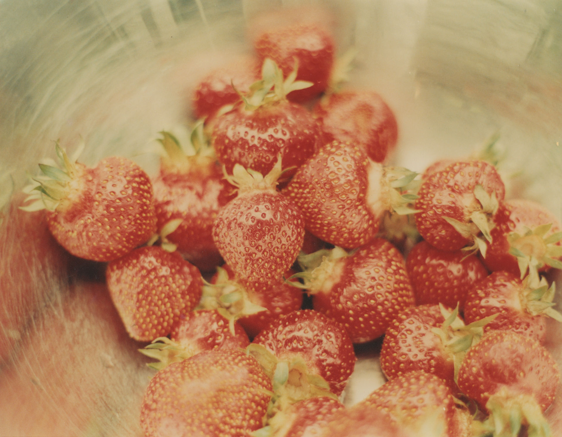 35mm darkroom photograph of a strawberry