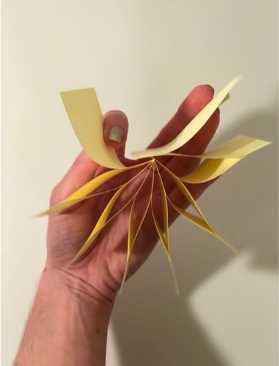 Post-it pinwheel, step 4