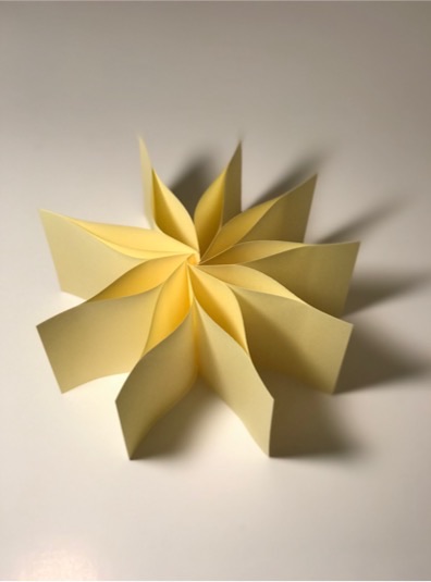 Post-it pinwheel, step 6