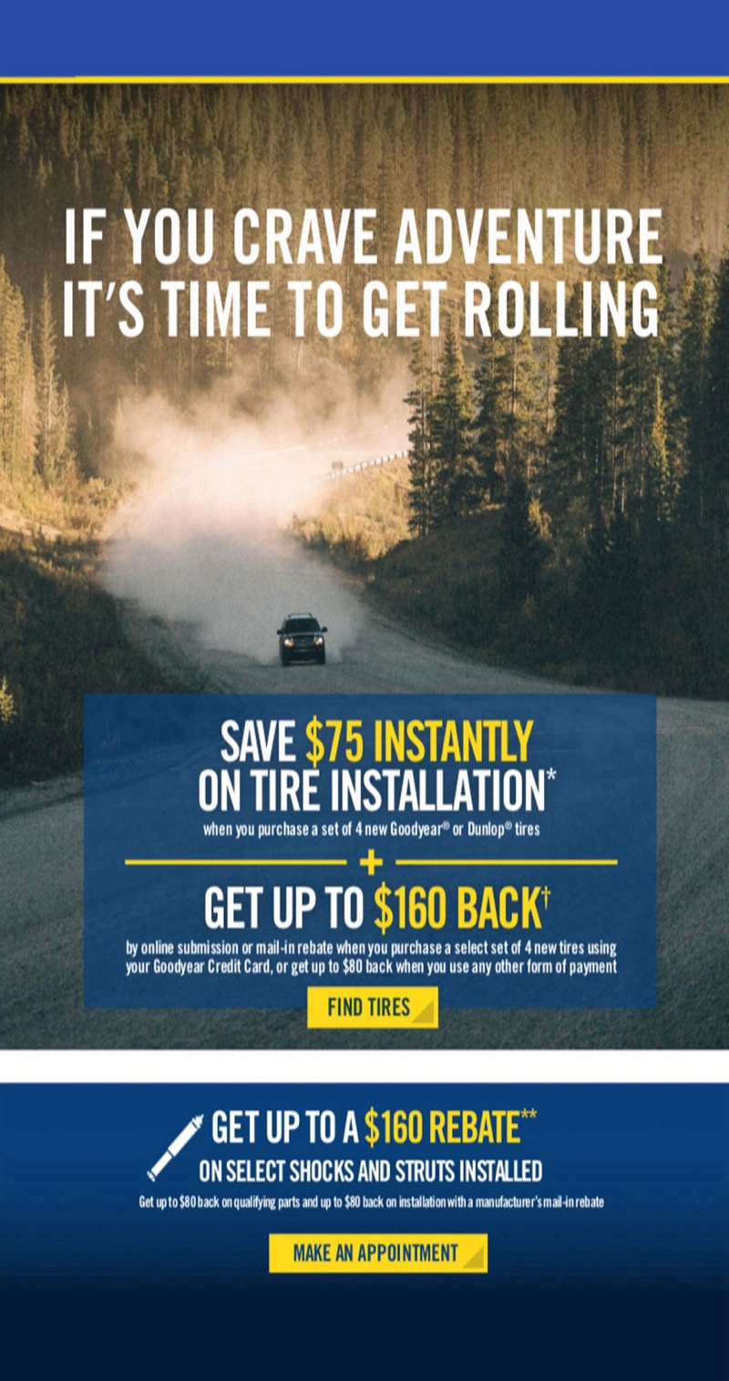 Goodyear email: If you crave adventure, it's time to get rolling