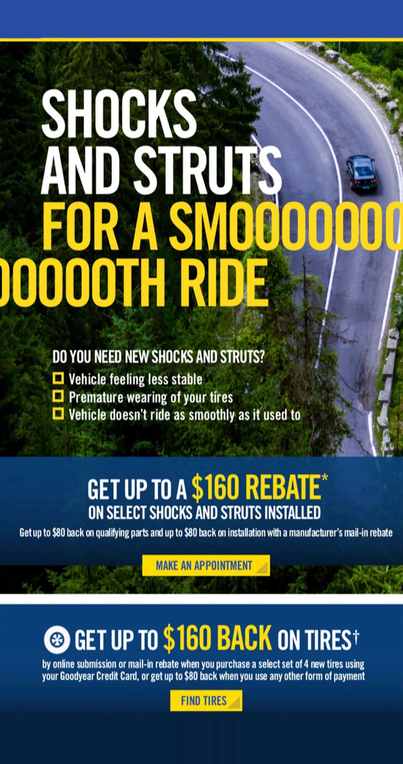 Goodyear email: Shocks and struts for a smooth ride