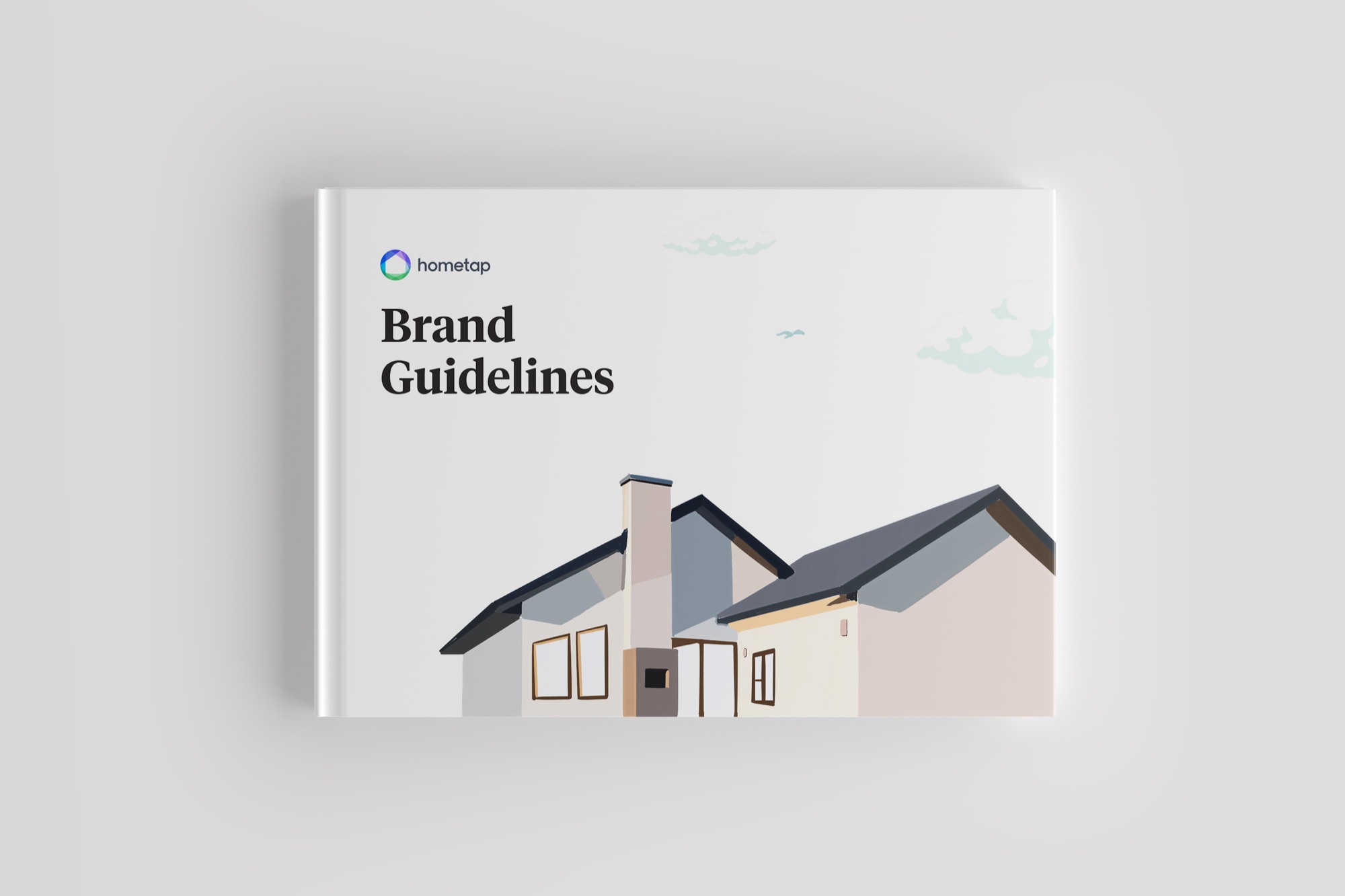 Hometap Brand Guidelines book cover with an illustrated house