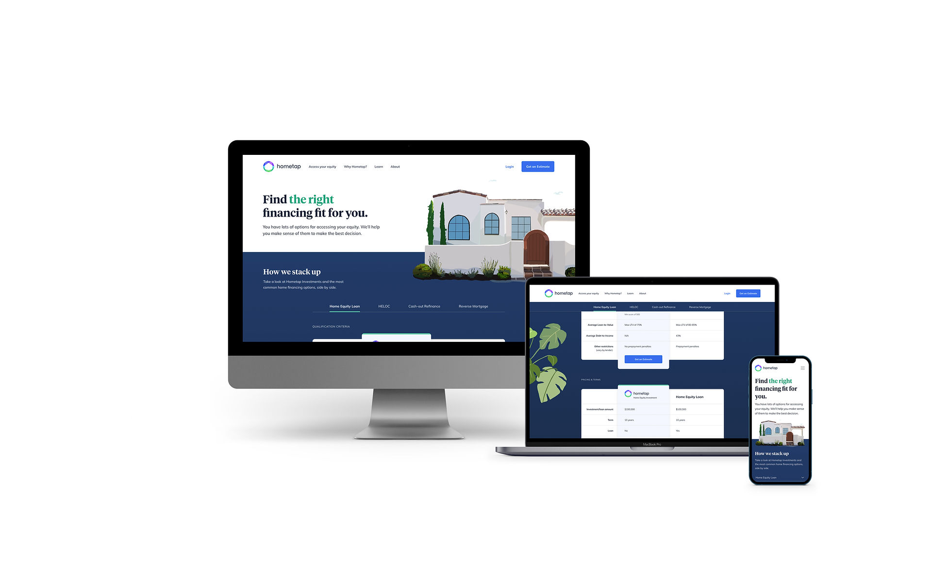 Hometap brand displayed across multiple Apple devices